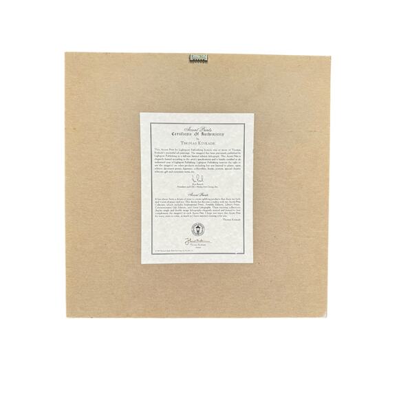 Vintage Thomas Kinkade LampLight Bridge Print with Certificate of Authenticity - Picture 2 of 2